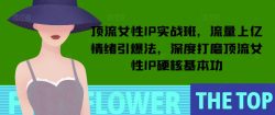 顶流女性IP实战班，流量上亿情绪引爆法，深度打磨顶流女性IP硬核基本功