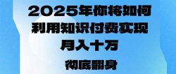 2025年，你将如何利用知识付费实现月入十万，甚至年入百万？