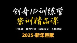 2025年“知识付费IP训练营”小白避坑年赚百万，暴力引流，闪电成交