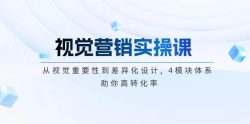 视觉营销实操课, 从视觉重要性到差异化设计, 4模块体系, 助你高转化率