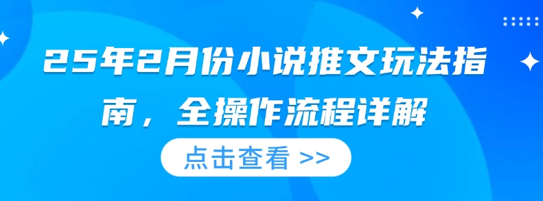 25年2月份小说推文玩法指南，全操作流程详解