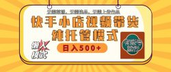 快手小店全程托管 二八分成 最低每月躺赚3000+