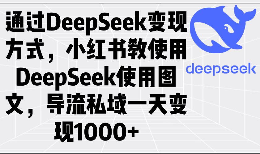 通过DeepSeek变现方式，小红书教使用DeepSeek图文，导流私域一天变现1000+